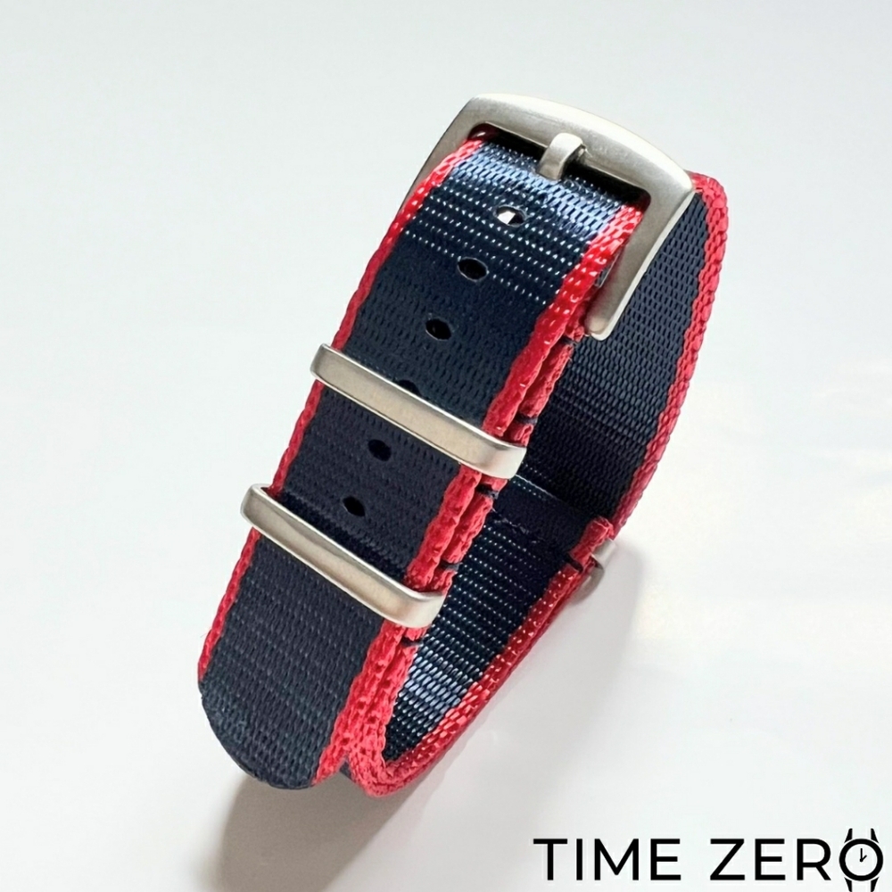 New Blue/Red Ballistic Nylon NATO Watch Strap (The Velocity Collection)